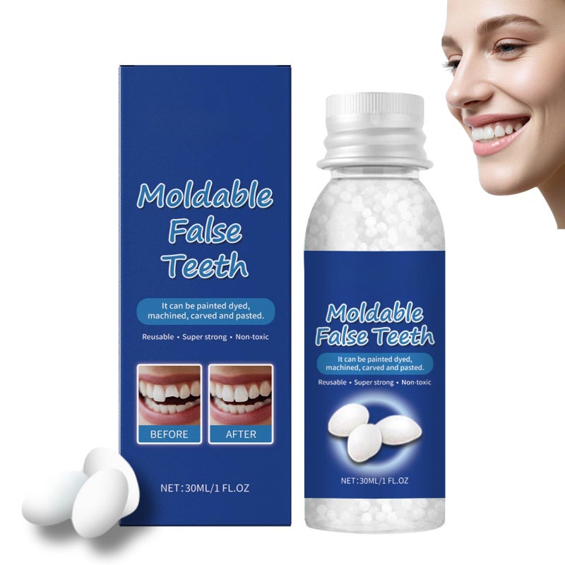 Temporary Tooth Repair Kits,Treval Size Temporary Tooth Filling Kit,False Teeth Replacement Repair Beads,Easy & Qucik Moldable False Teeth,Thermal Forming DIY Tooth Repair Granules,Dental Bridge